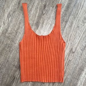 🧡Amazon tank, orange ribbed tank, size small